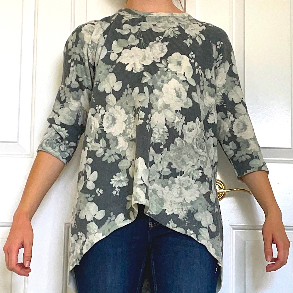Shades of gray floral sweater